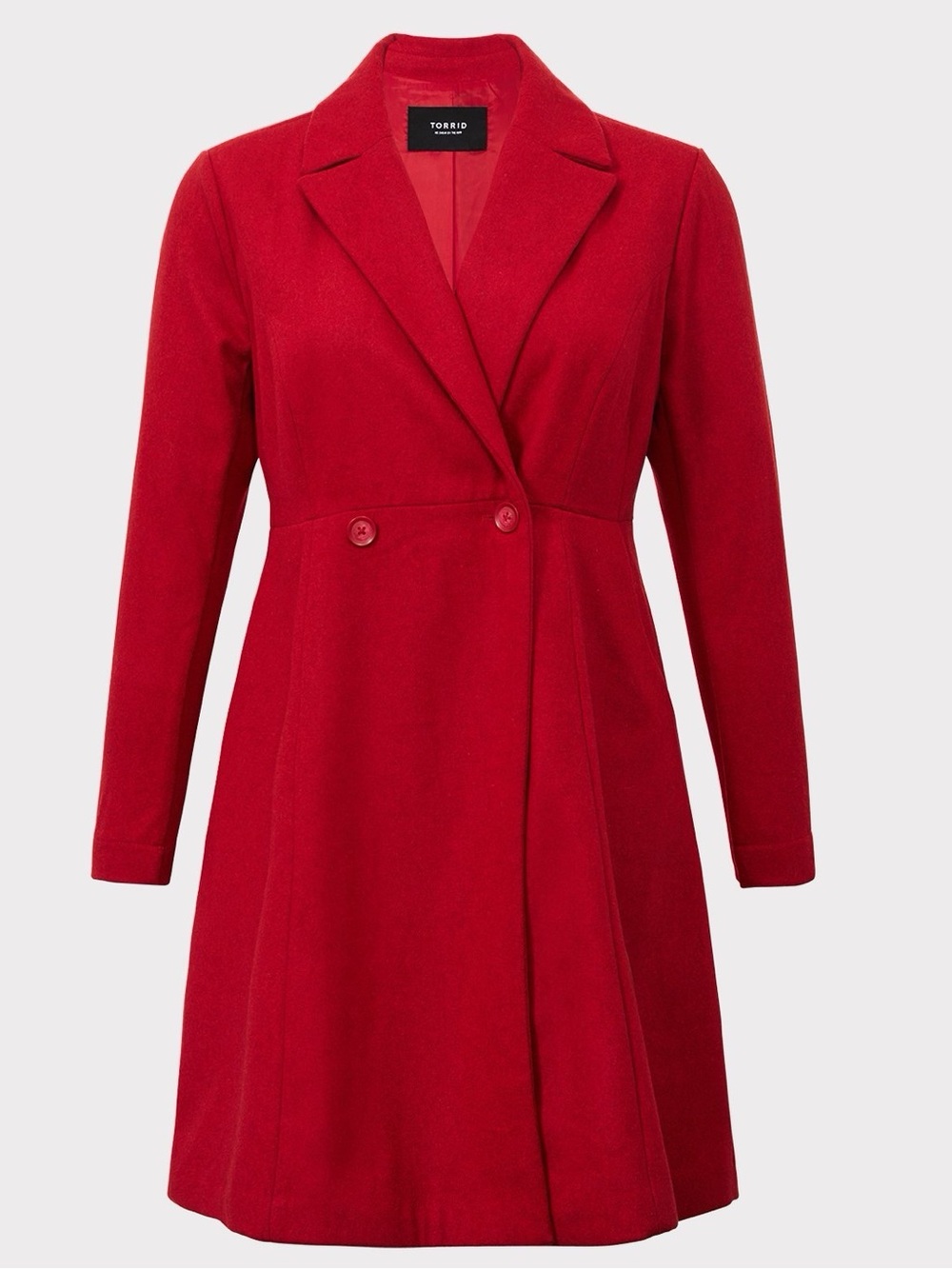 Torrid Red Wool Fit and Flare Coat - Torrid Size 3 (22-24, 3X)